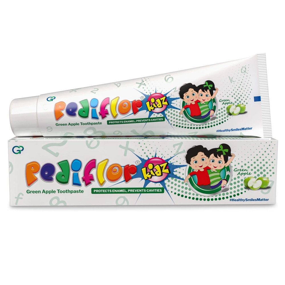 Group Pharma Pediflor Kidz  Toothpaste - Green Apple (Pack of 6)