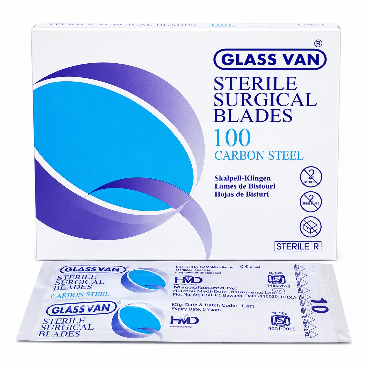 Hmd Glass Van Sterile Surgical Blade (Pack Of 100)