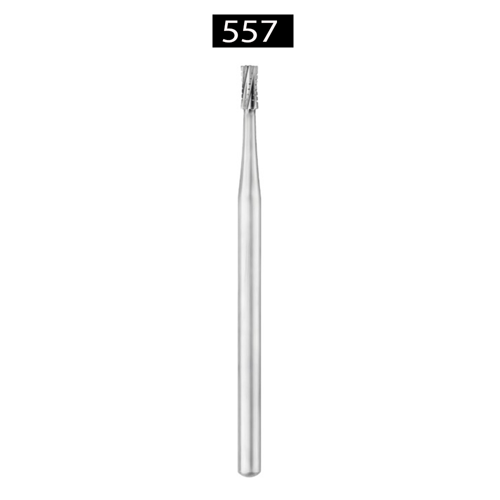 Hudens Bio Burstar Straight Handpiece Carbide Flat End Fissure Bur 557 - FF-B010 (Pack of 6)