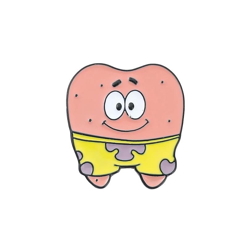 iDENTical Patrick Star Tooth Shape Brooch - Pack of 1 (ZYR-7014)