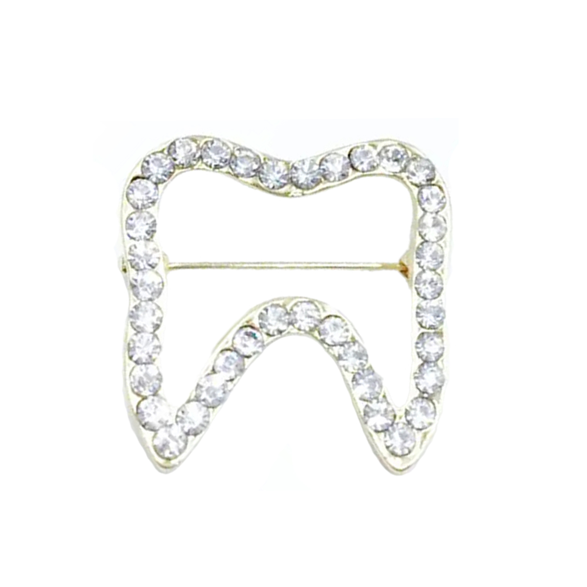 iDENTical Sparkling Tooth Shape Brooch With Stones ZYR-4049
