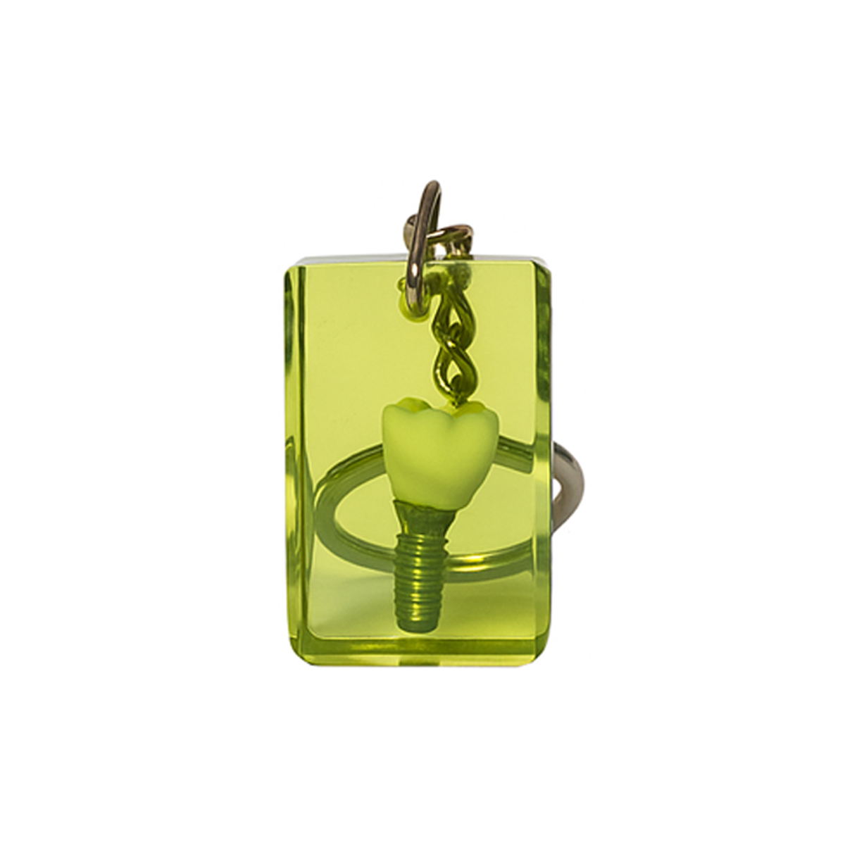 iDENTical Square Resin Block Keychain With Implant Model - Light Green (3023)