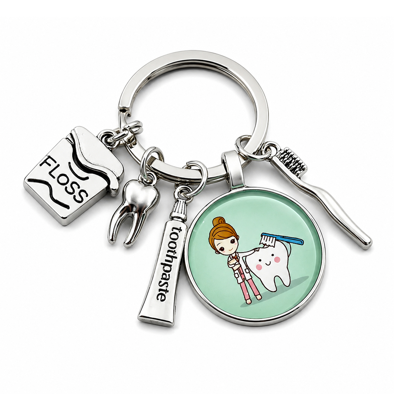 iDENTical Tooth Charm Keychain - Green ZYR-4071