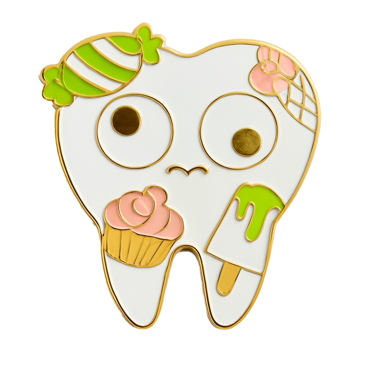 iDENTical Tooth Shape Brooch With Candy Design - Pack Of 1 (ZYR-7363)