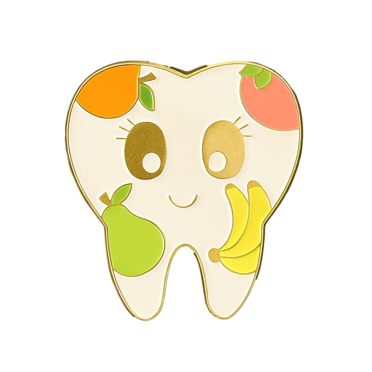 iDENTical Tooth Shape Brooch With Fruit Design - Pack Of 1 (ZYR-7364)