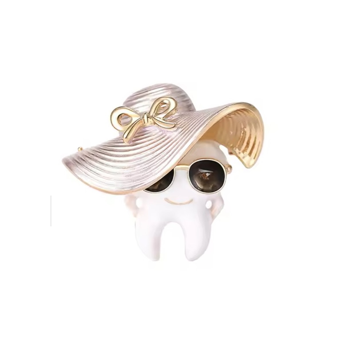 iDENTical Tooth With Oversized Sun Hat Shape Brooch Pack Of 1 (ZYR-7801)