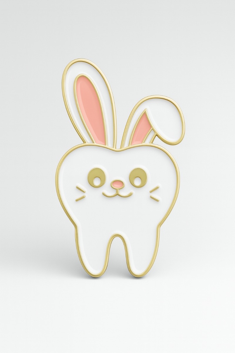 iDENTical Tooth With Rabbit Ear Shape Brooch - Pack of 1 (ZYR-7359)