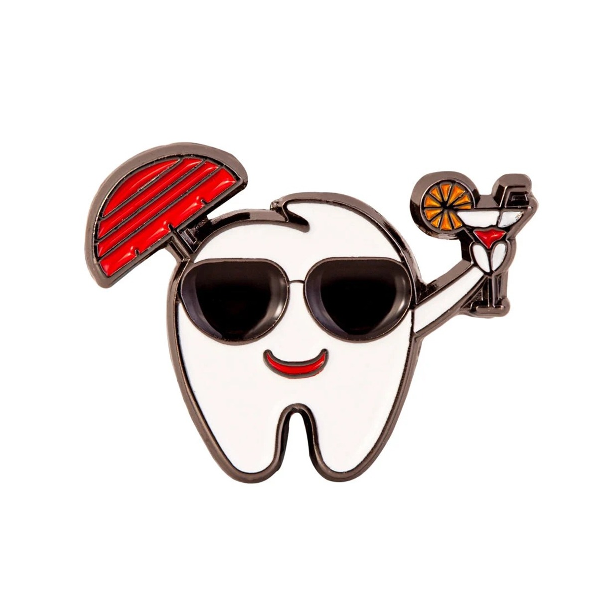 iDENTical Tooth With Umbrella & Sunglasses Shape Brooch - Pack Of 1 (ZYR-4066)