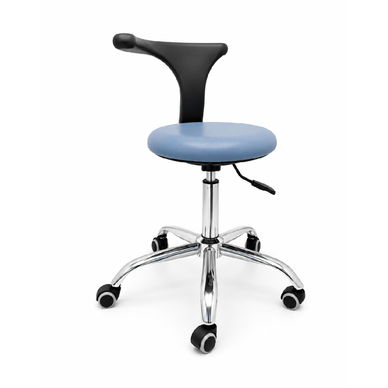 Indian Dental Stool with Armrest and Metal Base