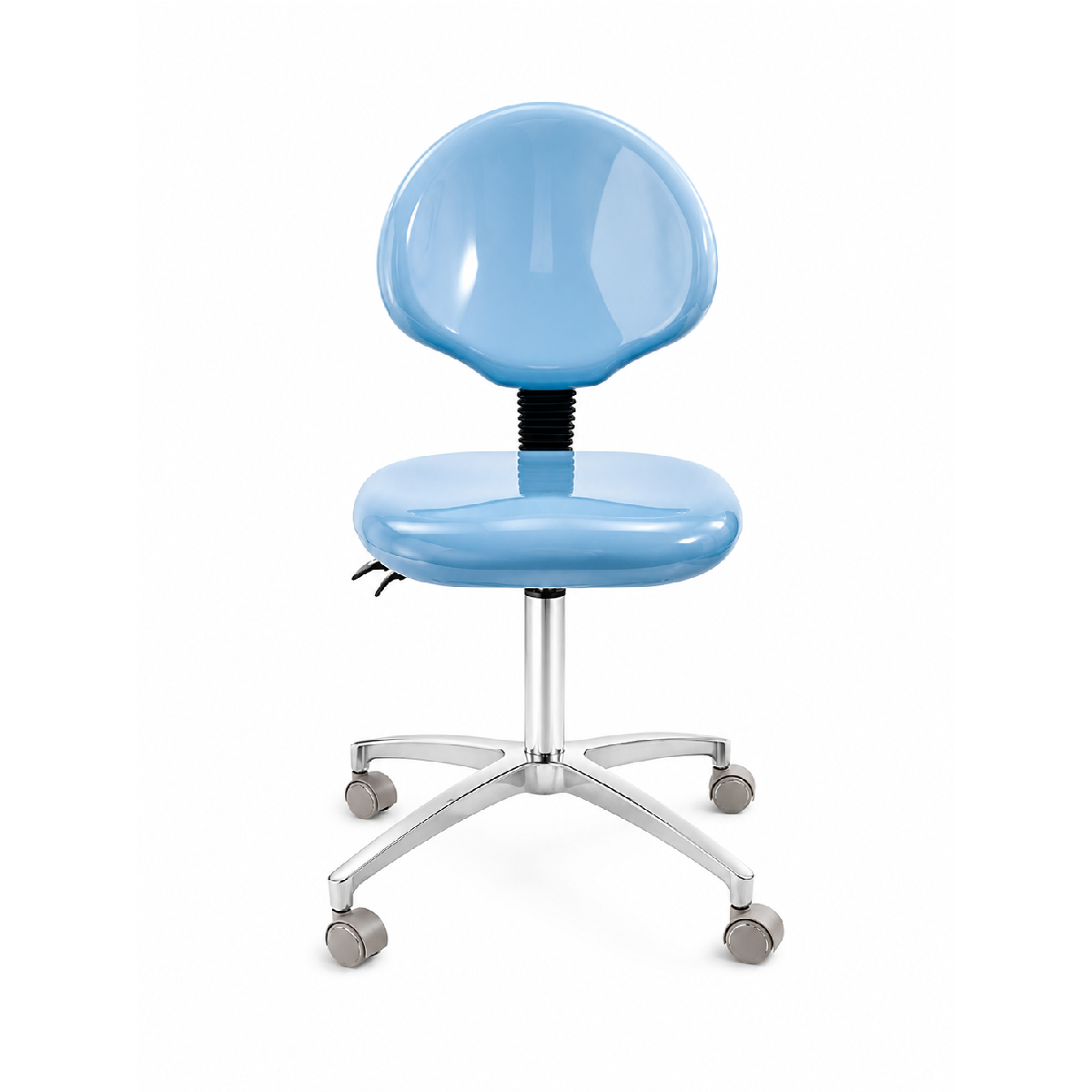 Indian Dental Stool With Backrest and Metal Base