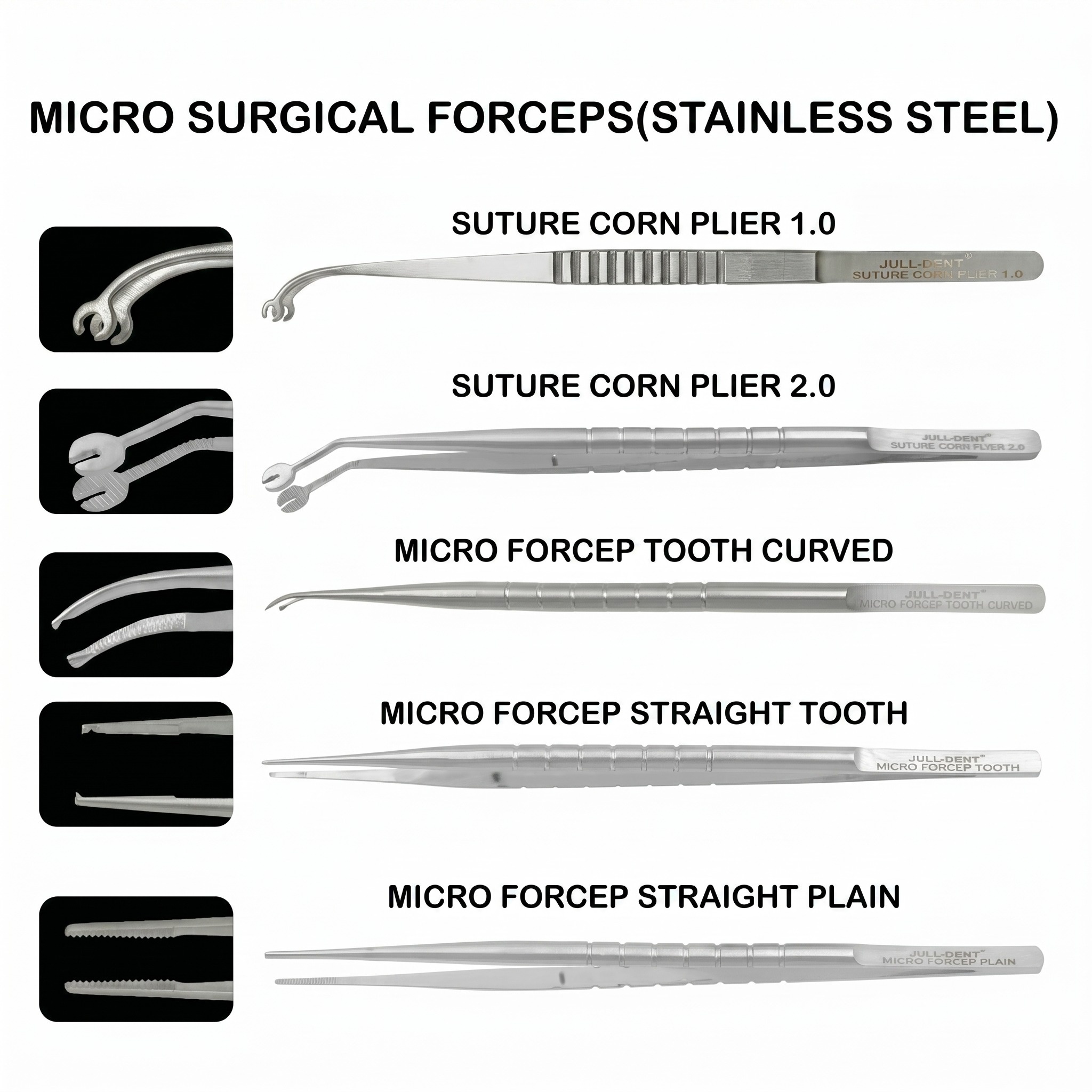 Julldent Micro Tissue Stainless Steel Forcep (JULL-DENT 074)