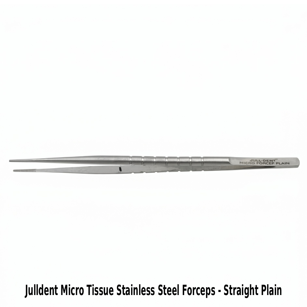 Julldent Micro Tissue Stainless Steel Forceps - Straight Plain