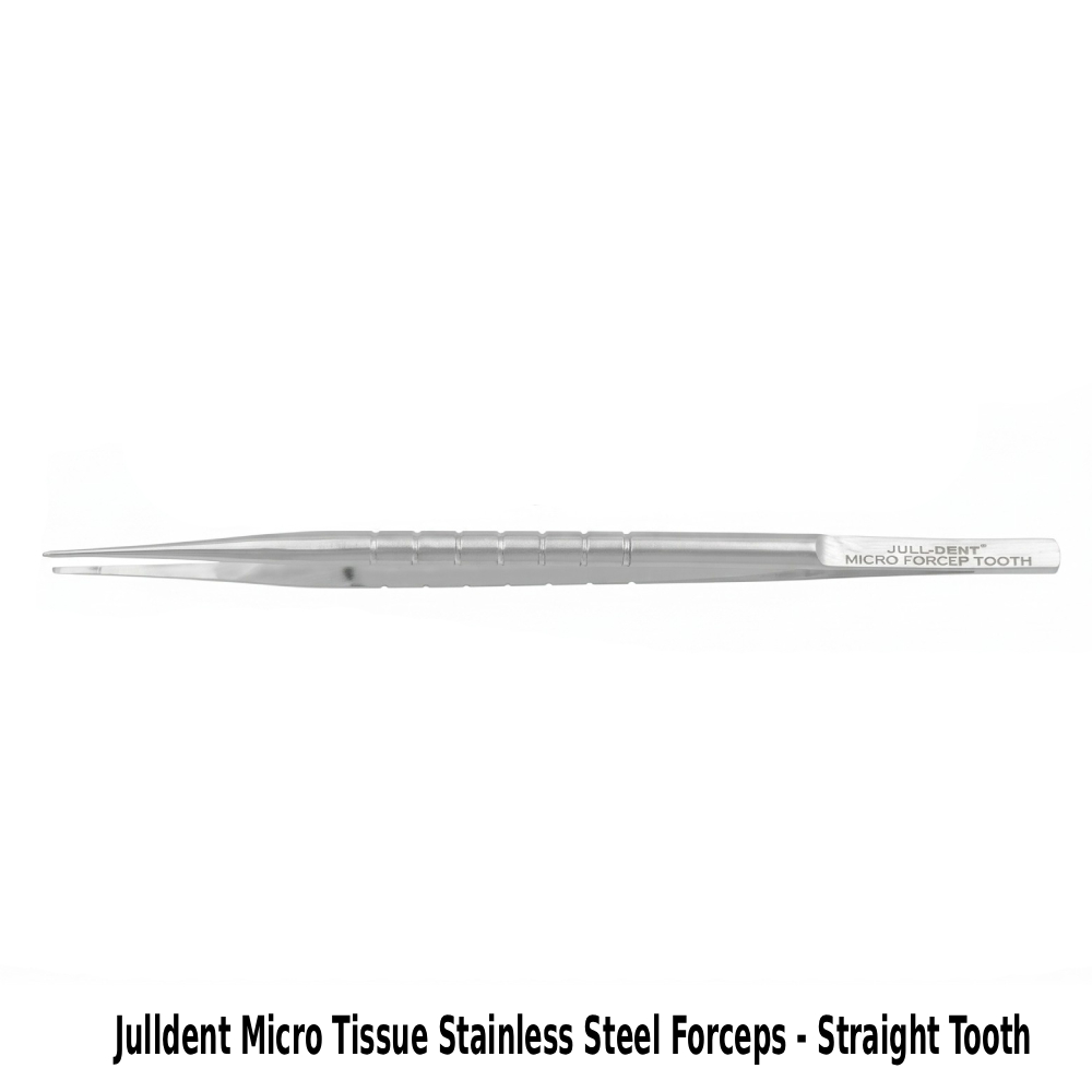 Julldent Micro Tissue Stainless Steel Forceps - Straight Tooth