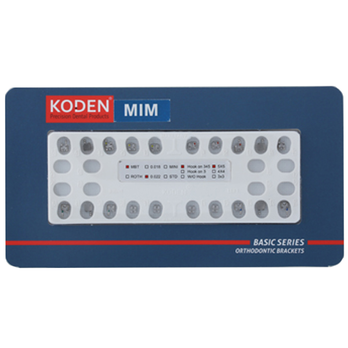 Koden Basic Series MIM MBT Metal Bracket Kits (Sandblasted)