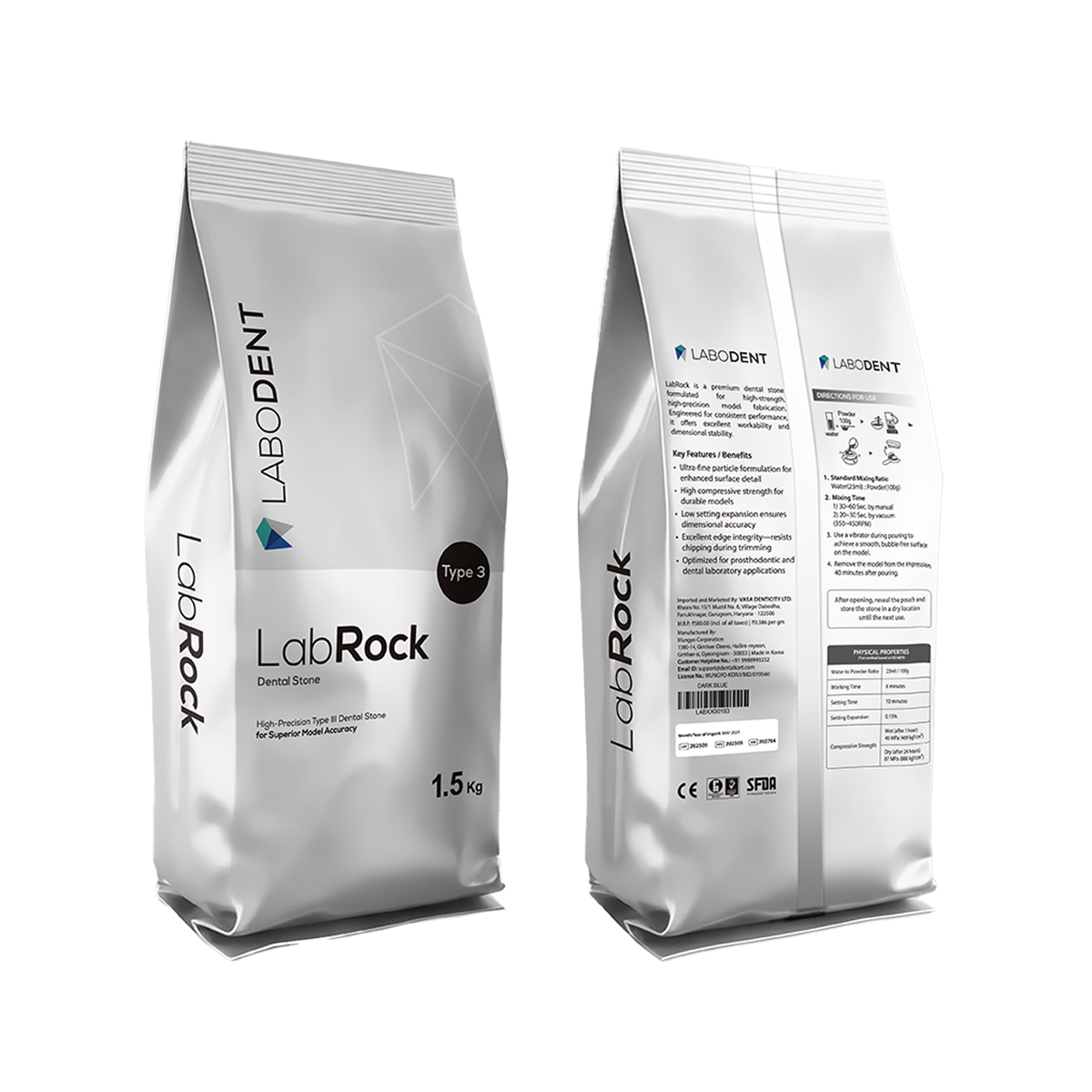 Labodent LabRock Dental Stone Type 3 Dark Blue - 1.5Kg