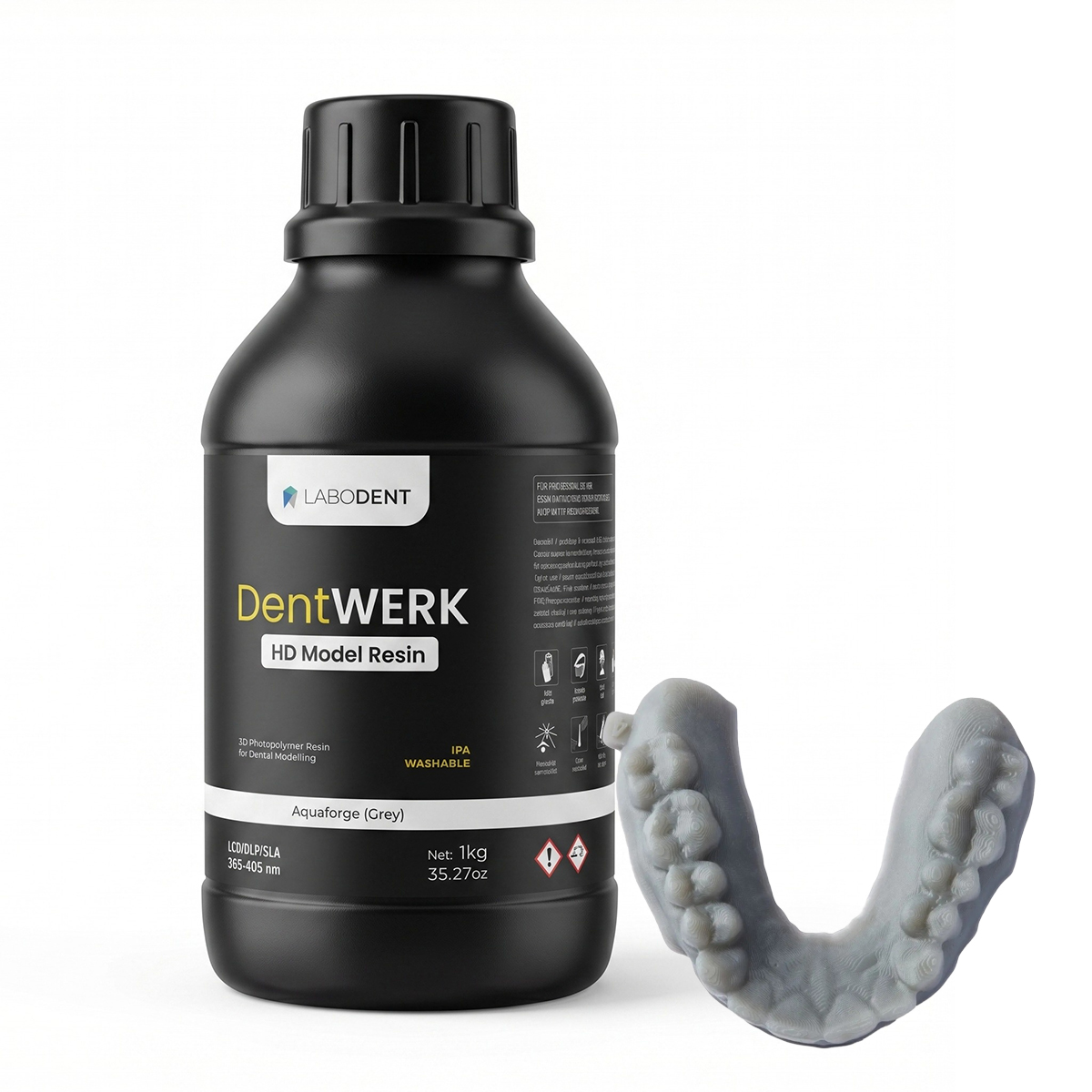 Labodent DentWERK HD Dental 3D Printer Model Resin – Grey 1 Kg