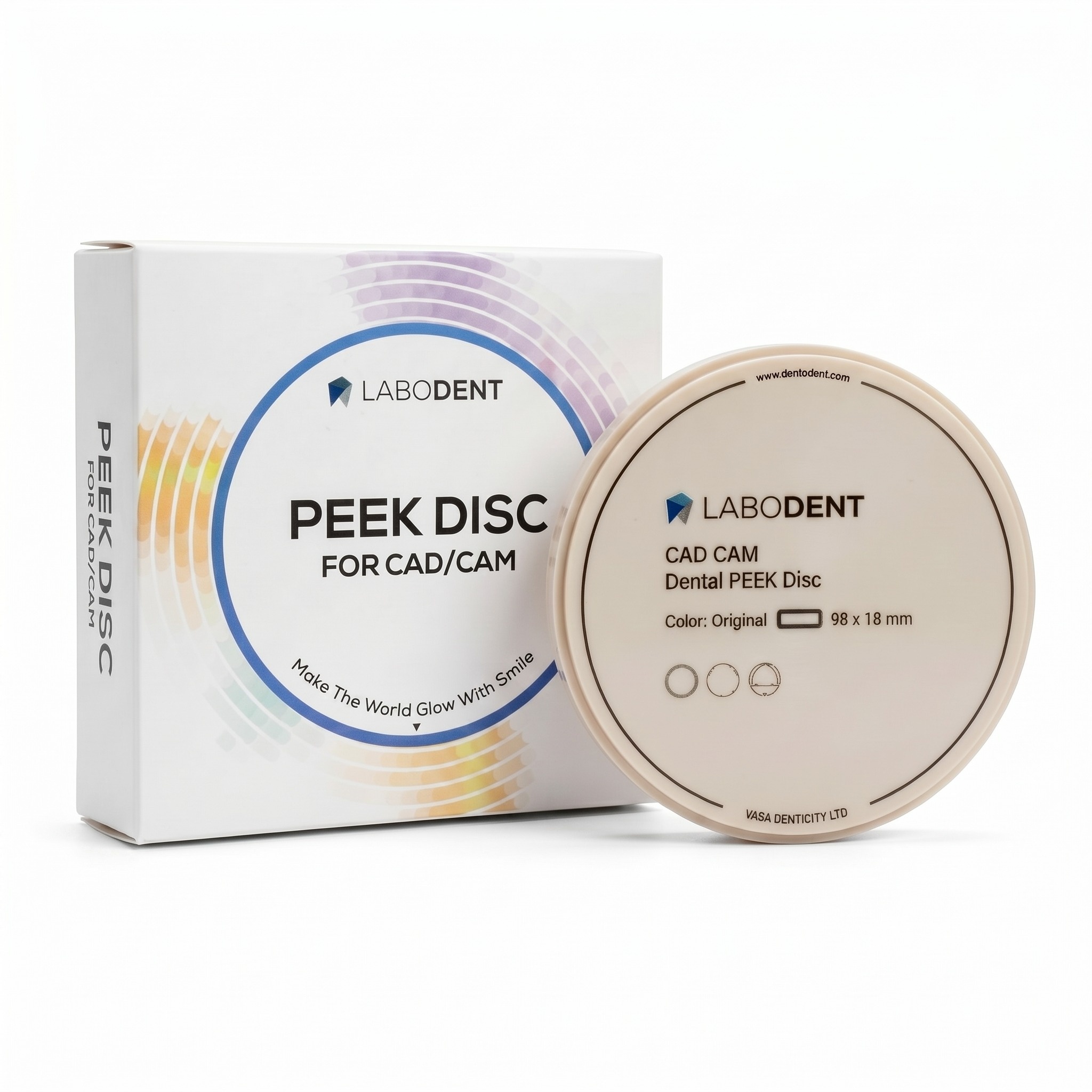 Labodent PEEK Disc for CAD/CAM – Natural Shade, 98×18 mm