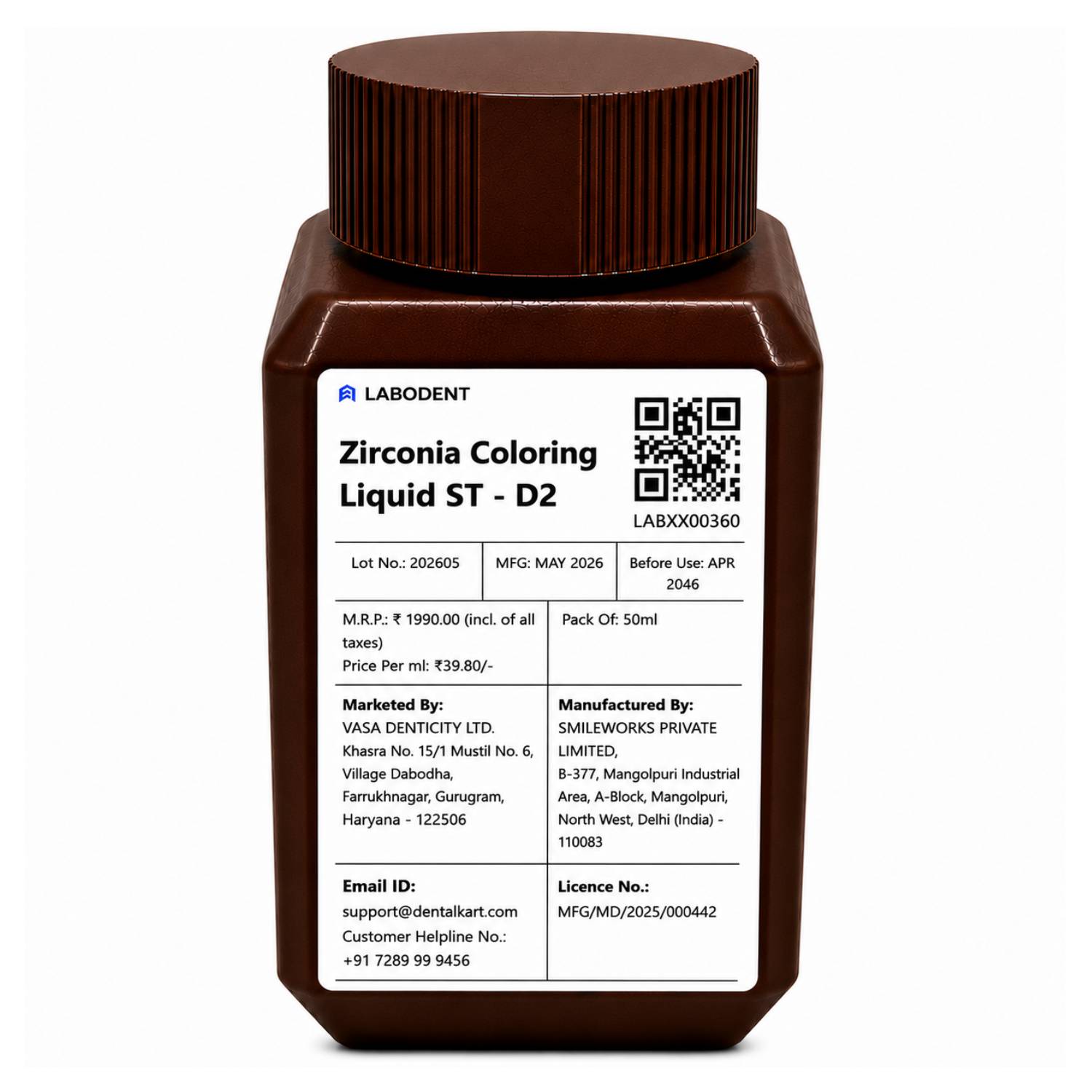 Labodent Zirconia Dentin Coloring Liquid ST 50ml-D2 Shade