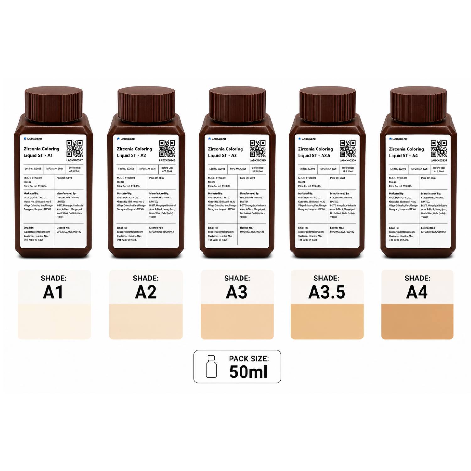Labodent Zirconia Dentin Coloring Liquid ST - A Shade Series (50ml)