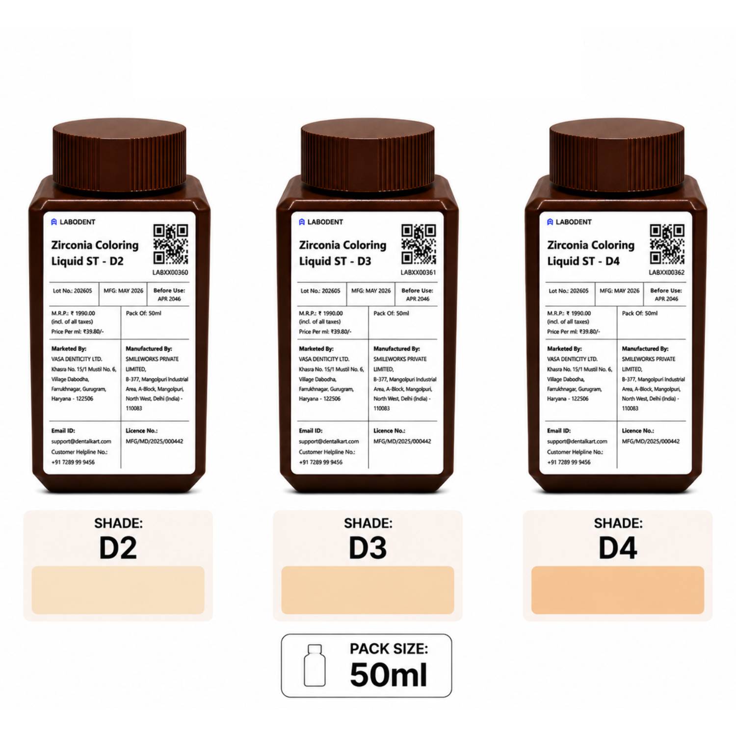 Labodent Zirconia Dentin Coloring Liquid ST - D Shade Series (50ml)