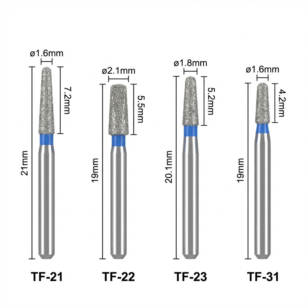 Mani Diamond Airotor Burs - Taper Flat End / Tf Series (Pack of 5)