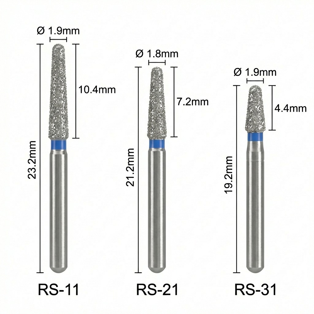 Mani Diamond Burs - Rounded Shoulder / Rs Series