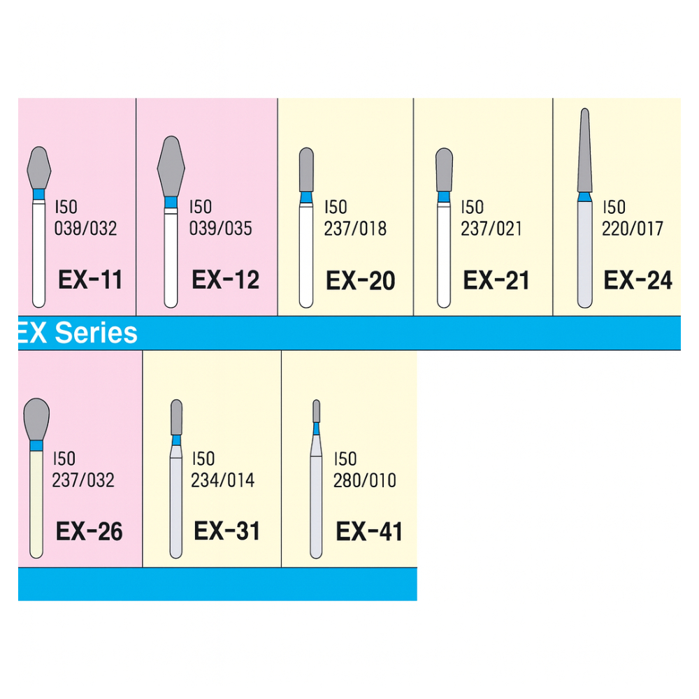 Mani Diamond Airotor Burs - Special (Extra) Shape / Ex Series