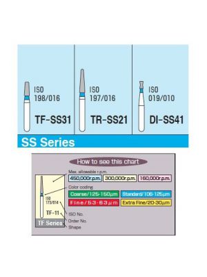 Mani Diamond Airotor Burs - Super Short Shank / Ss Series