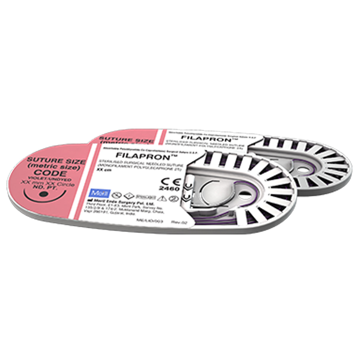 Meril Filapron #2-0 Polyglecaprone 25 Suture (PCL20 3441V) - Pack of 12