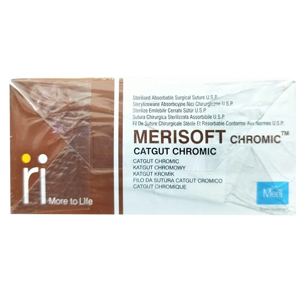 Meril Merisoft Chromic #3-0 Catgut Suture (ME4237) - Pack of 12