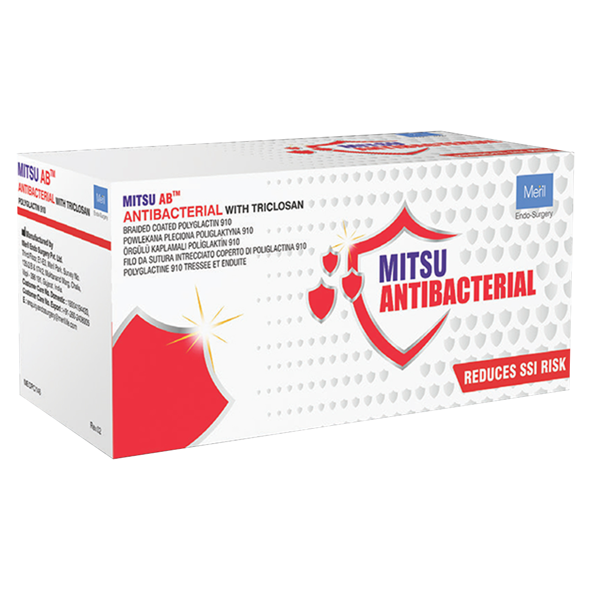 Meril Mitsu AB #2-0 Polyglactin 910 Suture With Triclosan (PGT20 2382) - Pack of 1