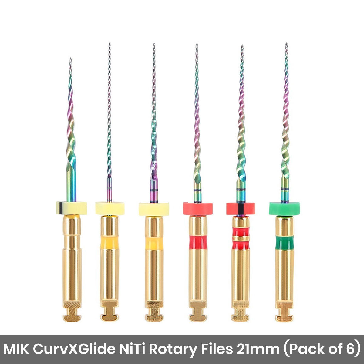 MIK CurvXGlide NiTi Rotary Files 21mm (Pack of 6)