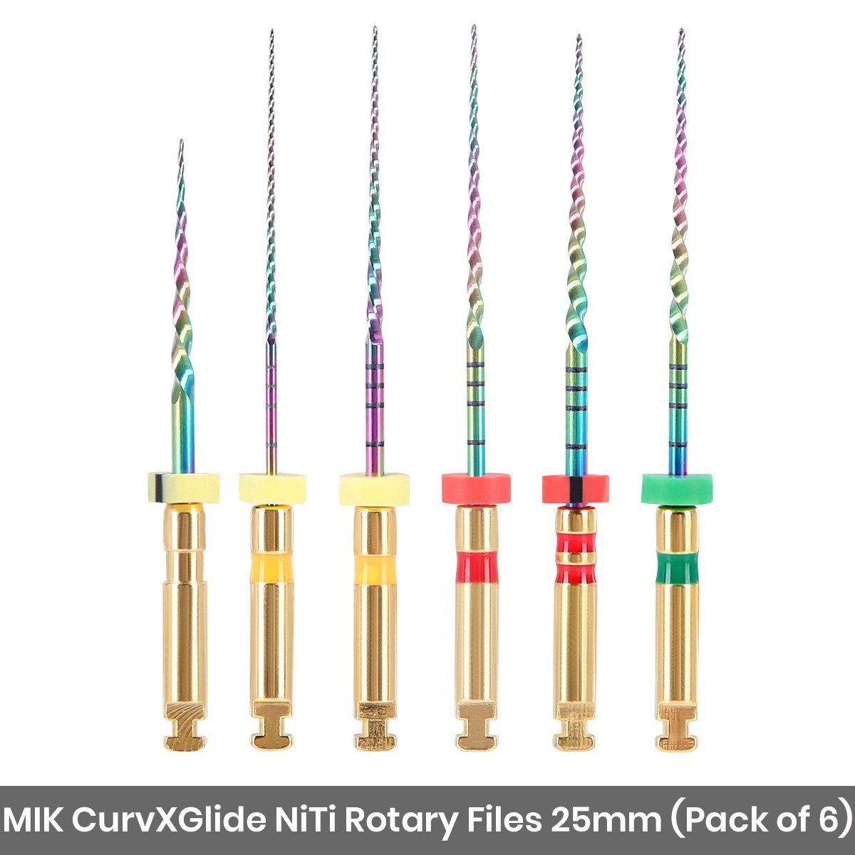 MIK CurvXGlide NiTi Rotary Files 25mm (Pack of 6)