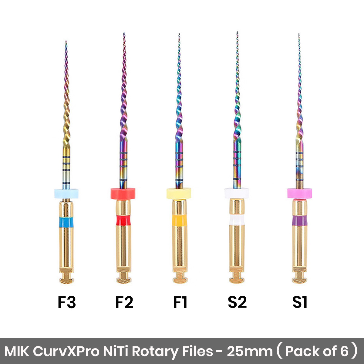 MIK CurvXPro NiTi Rotary Files - 25mm (Pack of 6)
