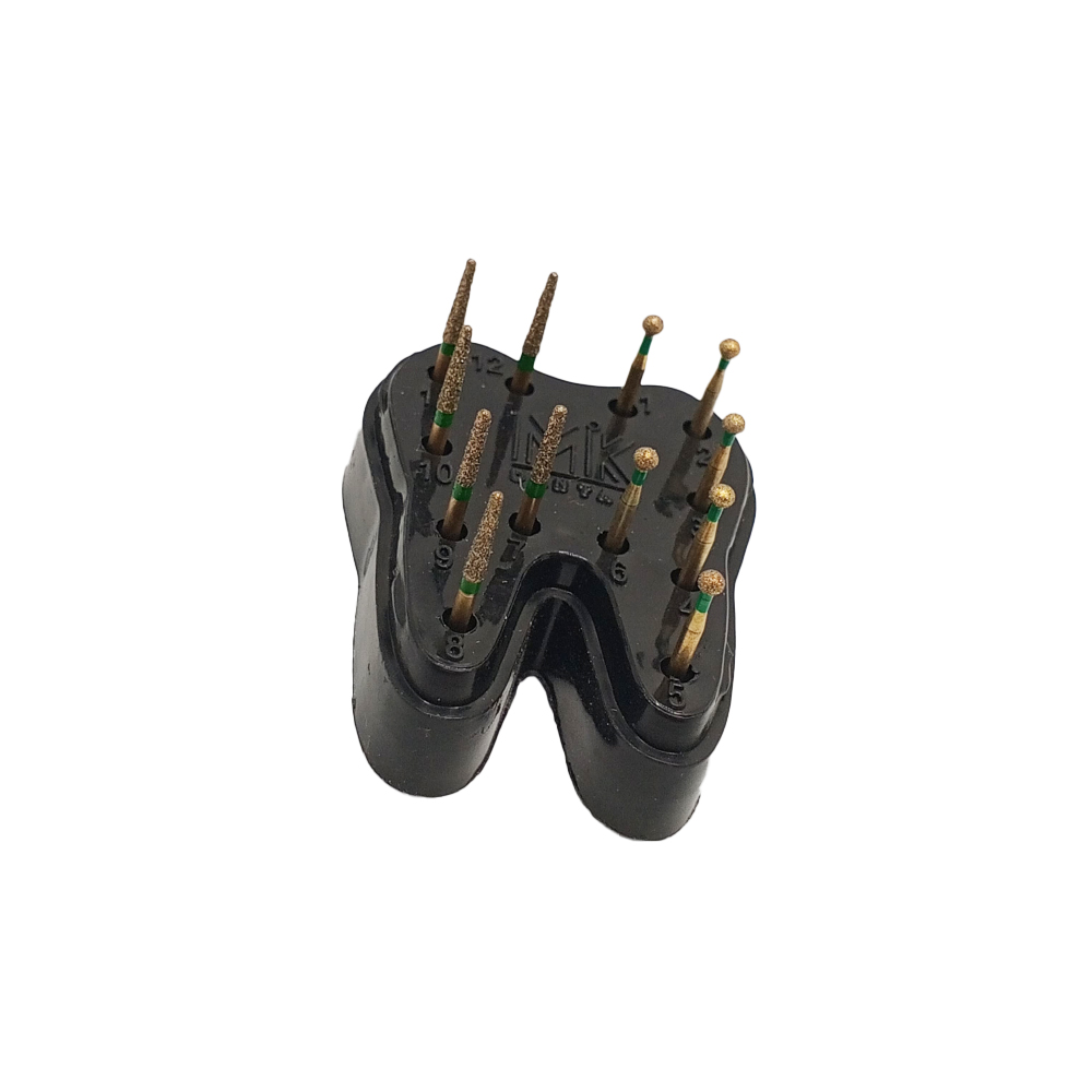 MiK Zirconia Retrieval Bur Kit - Half Round Half Straight ( Pack of 12 )