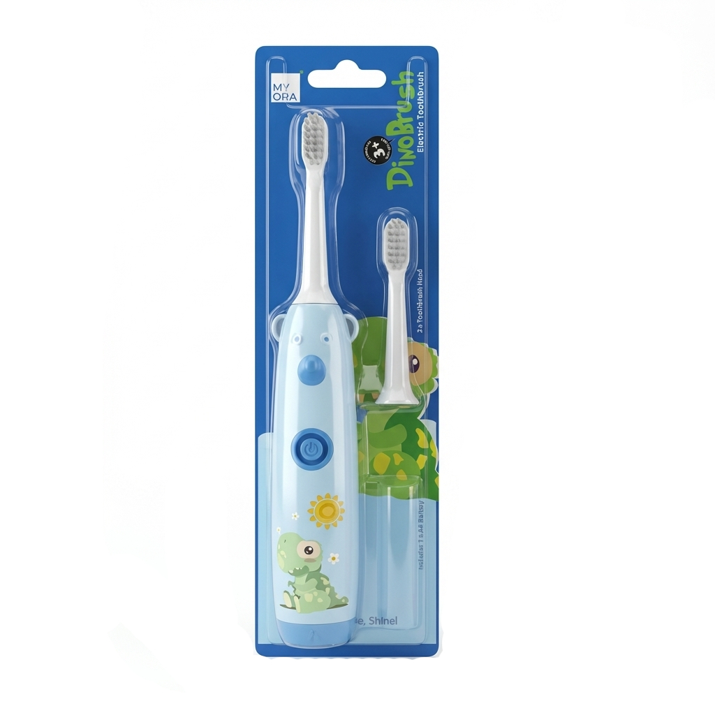 MyOra Dinobrush Battery Operated Electric Toothbrush For Kids - Blue