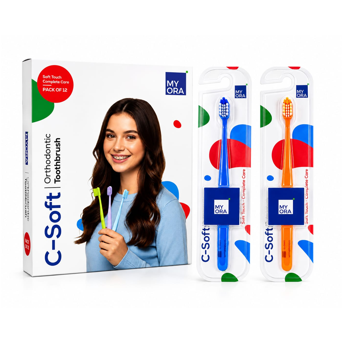 MyOra C-Soft Orthodontic Toothbrush (Pack Of 12)