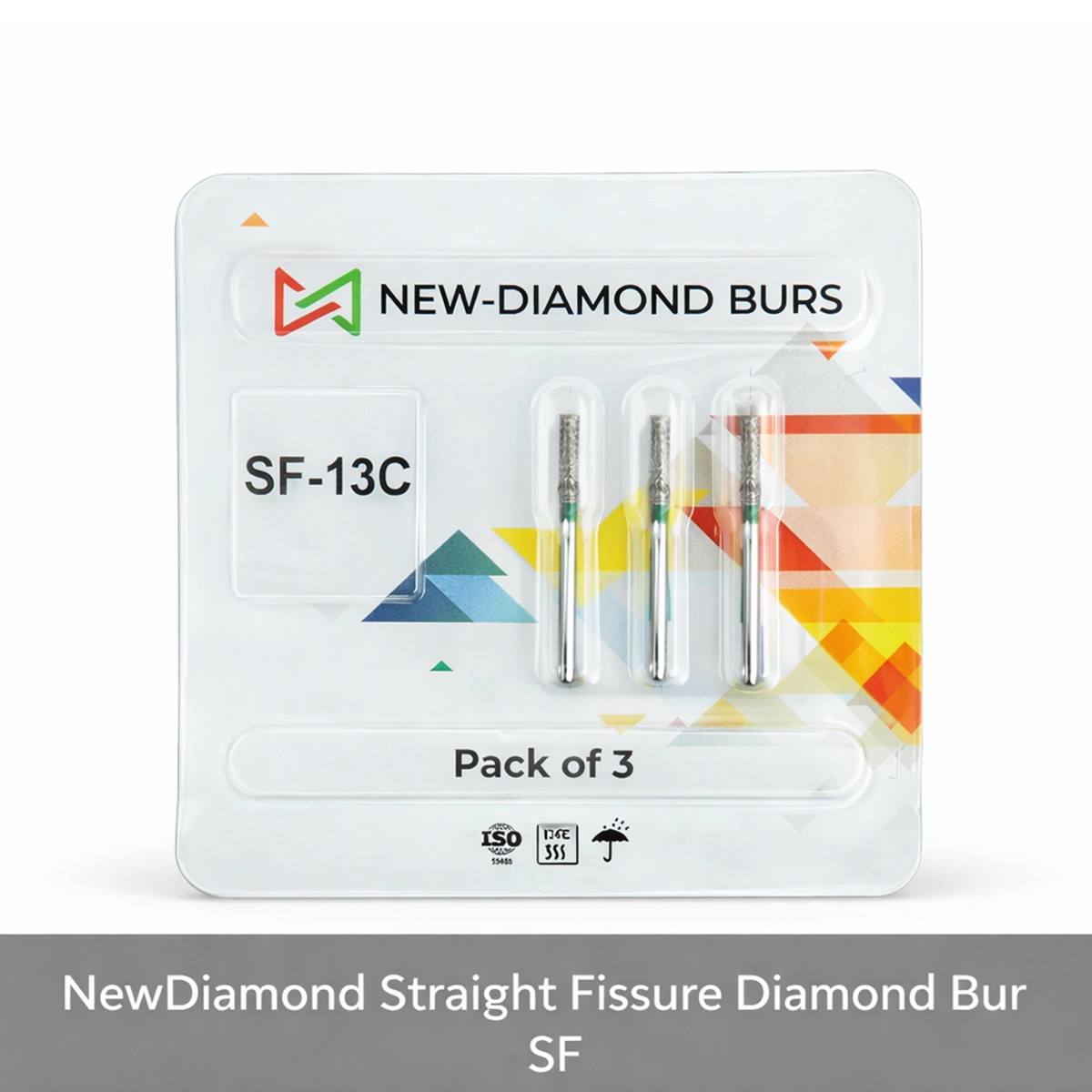 NewDiamond Straight Fissure Diamond Bur -SF (Pack of 3)