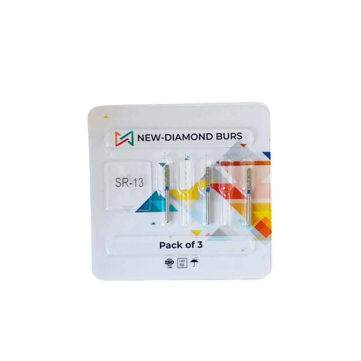 NewDiamond Straight Round  Diamond Bur SR-13 (Pack Of 3)