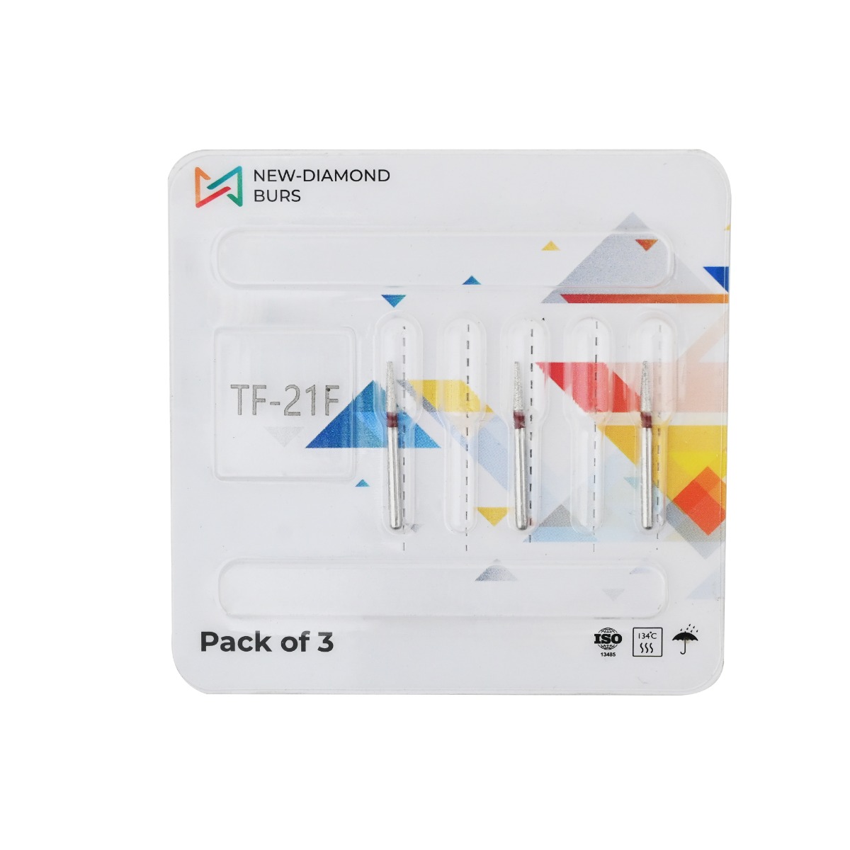 NewDiamond Taper Fissure Diamond Bur TF-21F ( Pack Of 3)
