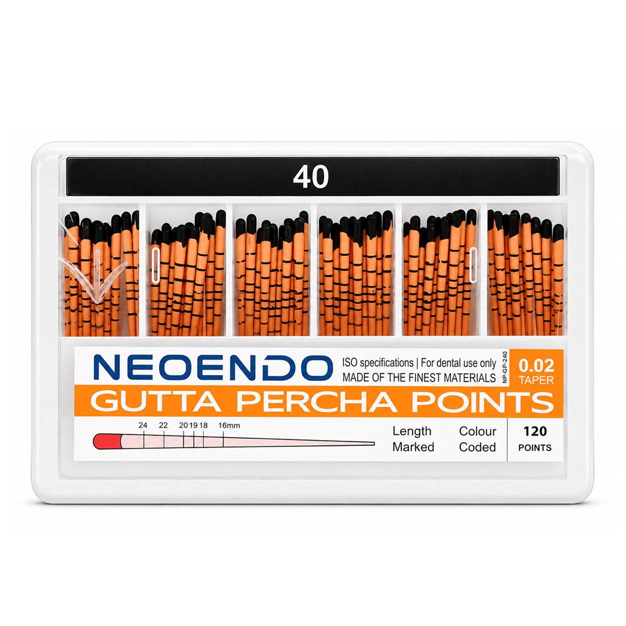 Neoendo Gutta Percha Points 2% (Length Marked) # 40