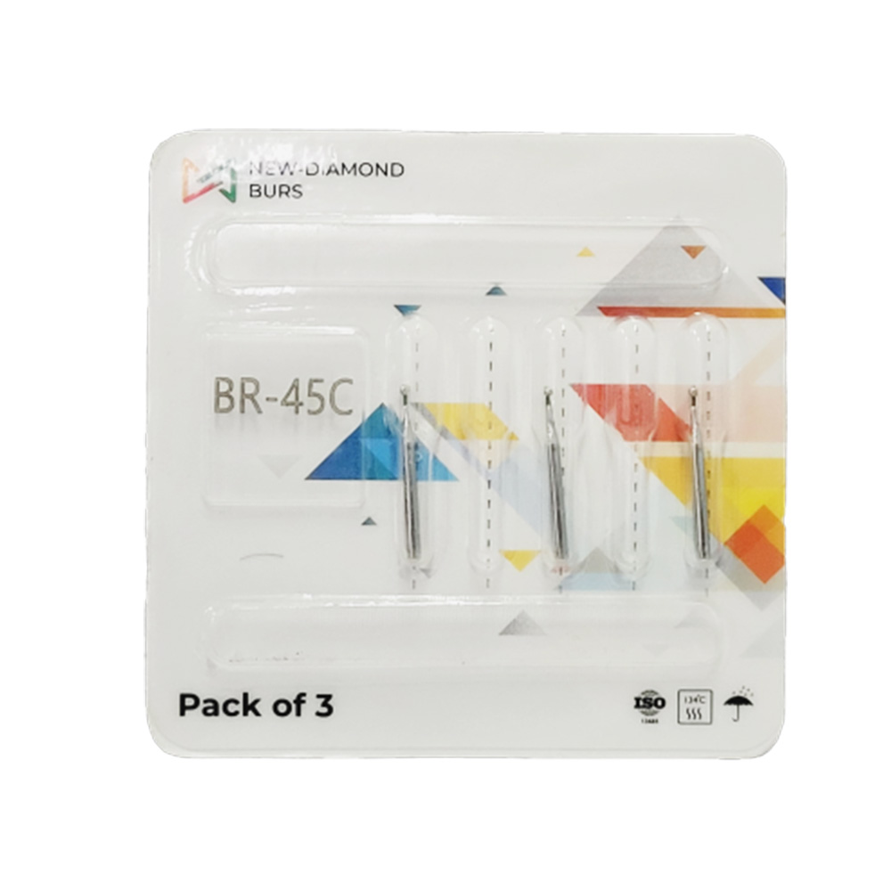 NewDiamond Ball Round FG Diamond Bur BR-45C (Pack Of 3)