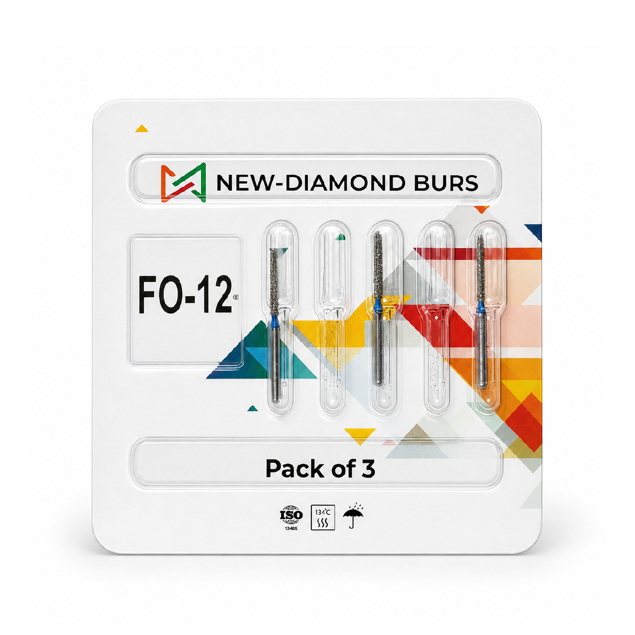 NewDiamond Flame Ogival FG Diamond Bur FO-12 (Pack Of 3)