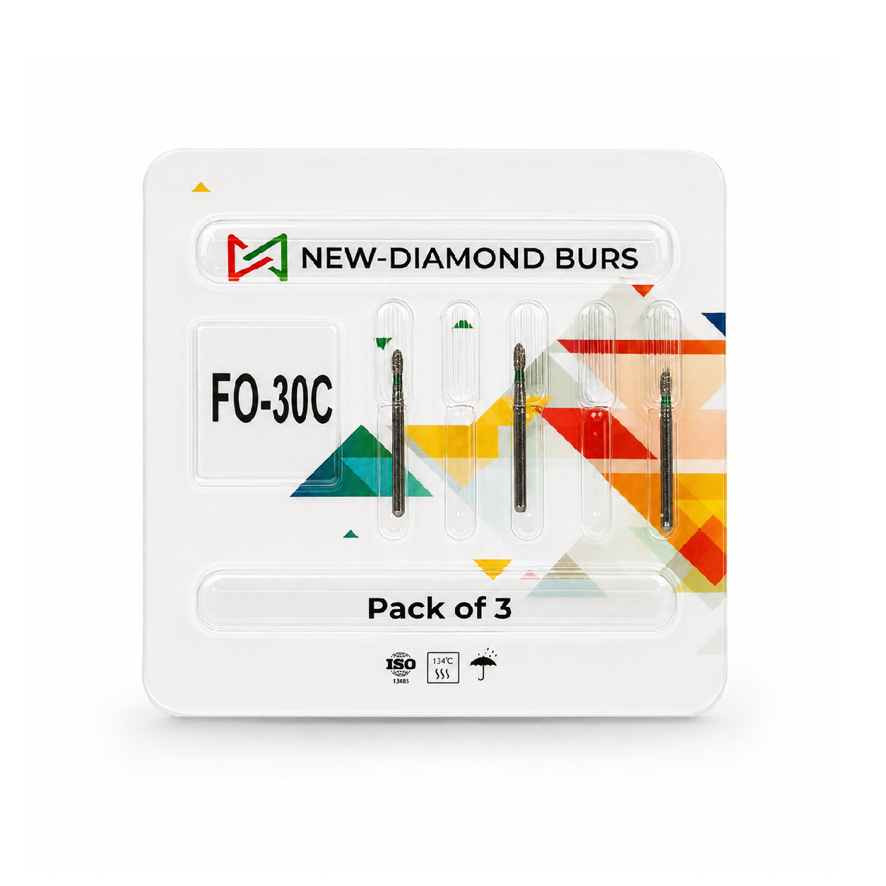 NewDiamond Flame Ogival FG Diamond Bur FO-30C (Pack Of 3)