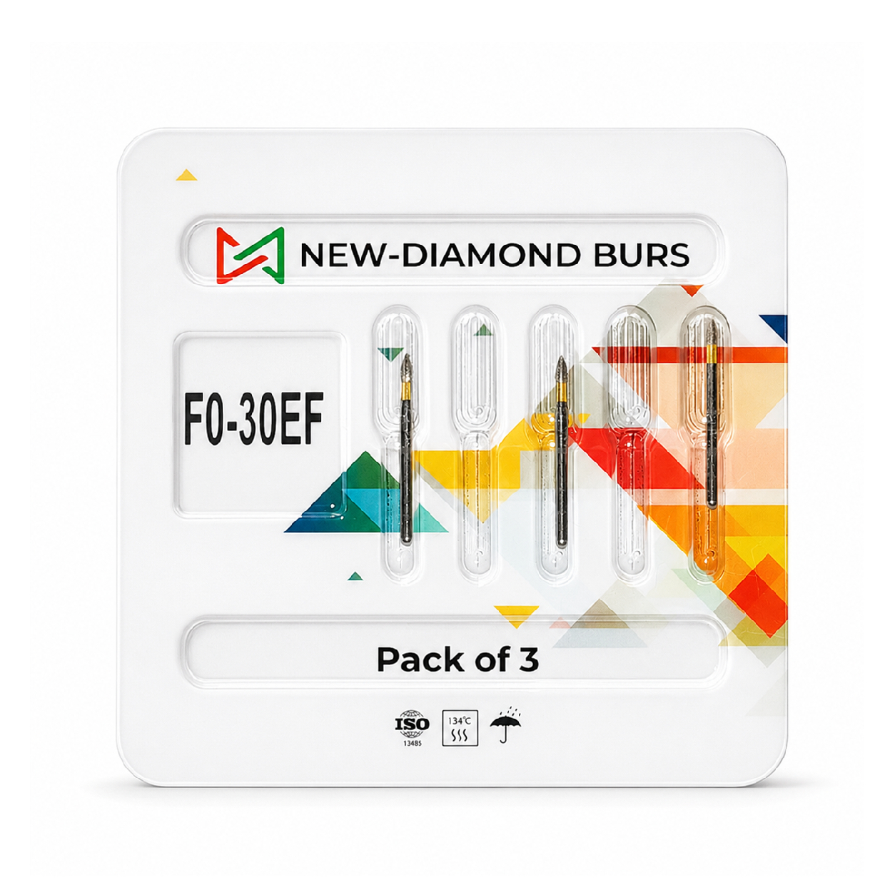 NewDiamond Flame Ogival FG Diamond Bur FO-30EF (Pack Of 3)