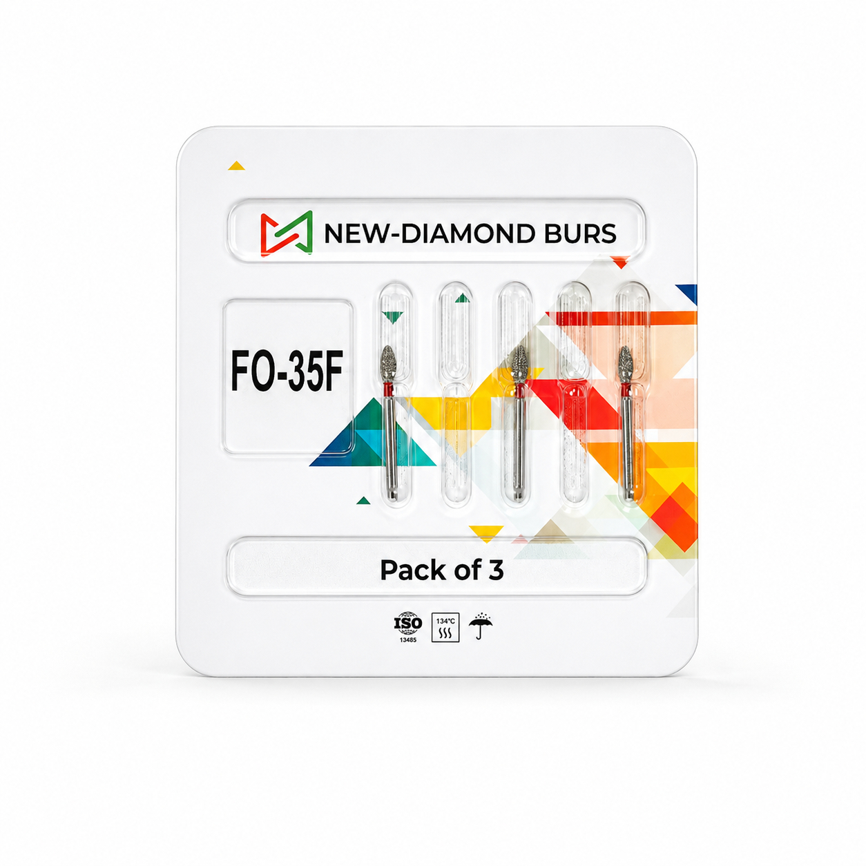 NewDiamond Flame Ogival FG Diamond Bur FO-35F (Pack Of 3)
