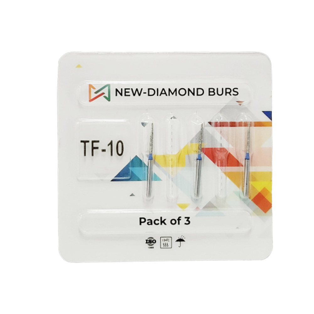 NewDiamond Taper Fissure FG Diamond Bur TF-10 ( Pack Of 3)
