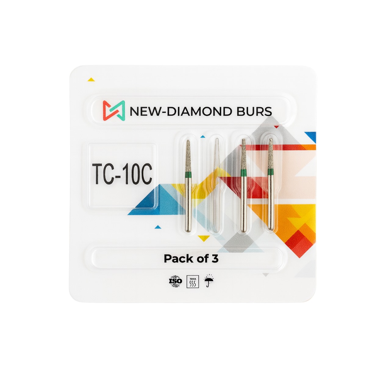 NewDiamond Tapered Cone FG Diamond Bur TC-10C (Pack Of 3)