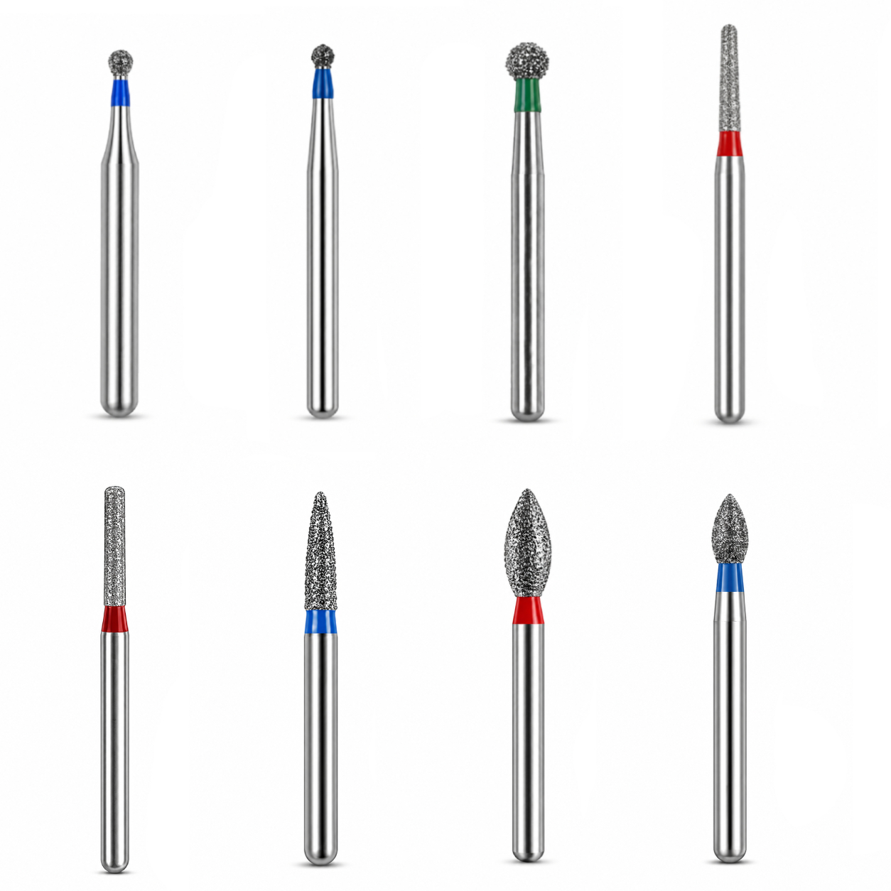 NewDiamond Zirconia Preparation & Finishing Diamond Bur Kit - Pack of 8 Burs