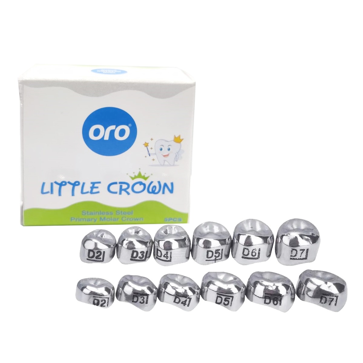 Oro SS Little Crown Primary Molar - D (1st Molar) (Pack of 5)